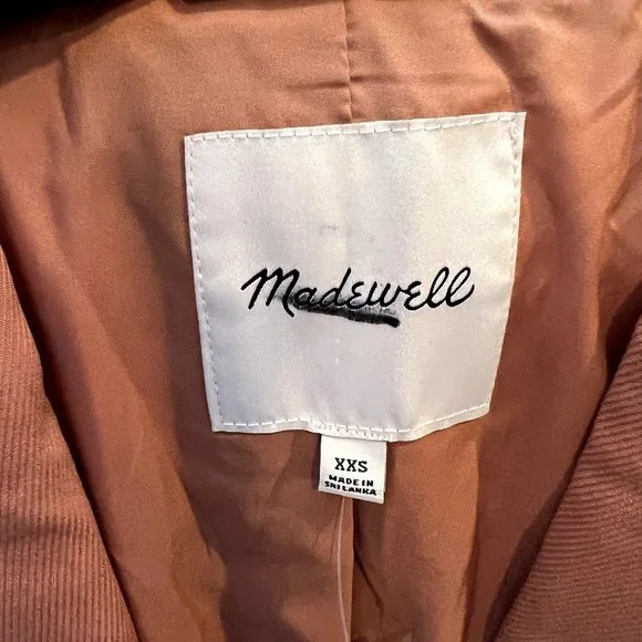 Madewell $178 The Larsen Blazer in Drapeweave Dried Rose Size XXS NJ732 - Picture 7 of 7
